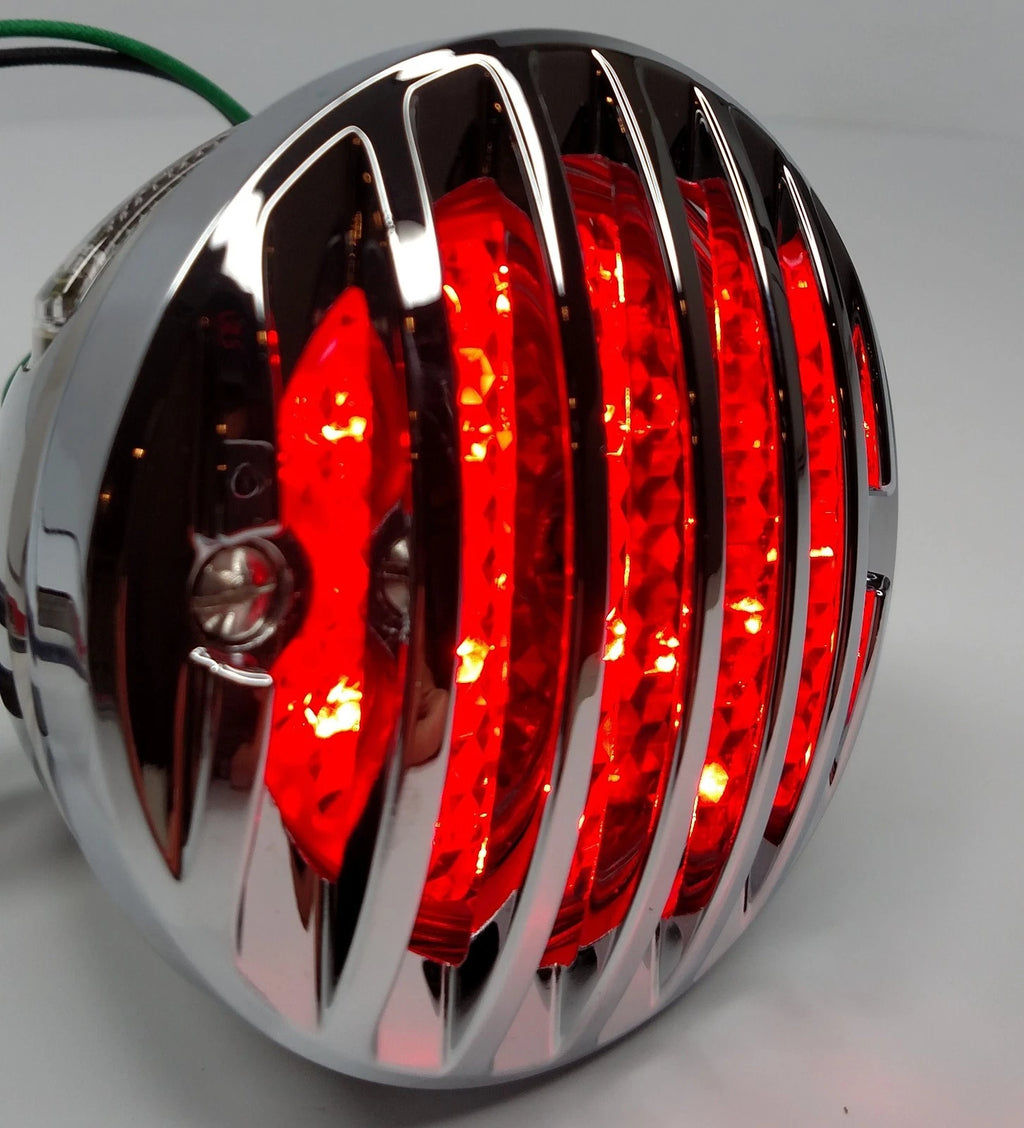 LED Tail Lights Chrome Bezel Set for 1933–1936 Ford Hot Rod Cars (12V)