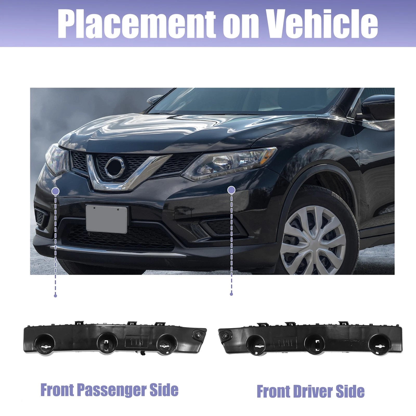 1 Pair Bumper Support Bracket for Nissan Rogue (2014–2016)