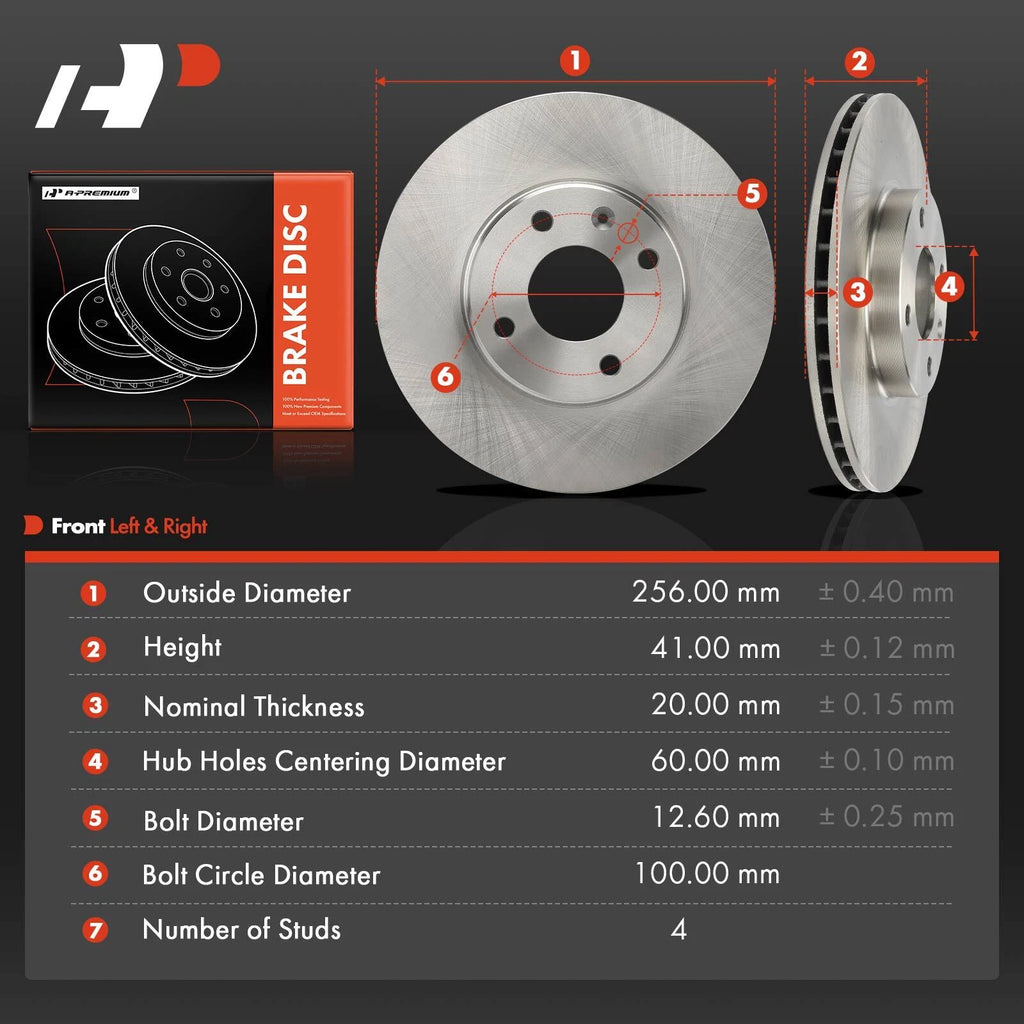 Front Side Disc Brake Rotors for Chevrolet Spark (2016–2022) 256mm