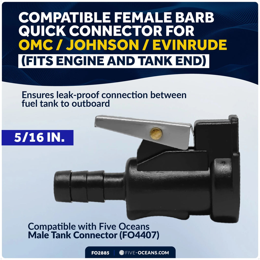 5/16-Inch Barb Female Fuel Line Quick Connector for OMC Johnson Evinrude (FO2885)