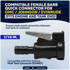 5/16-Inch Barb Female Fuel Line Quick Connector for OMC Johnson Evinrude (FO2885)