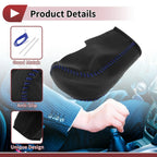 Gear Shift Knob Cover for BMW 3 Series E90 Black Blue Faux Leather (2004-2012)