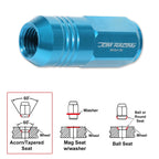 Set of 20 M12X1.5 Sky Blue JDM Closed End Cone Hex Wheel Lug Nuts + Extension 20mm x 50mm