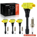 Set of 4 Ignition Coils & Iridium Spark Plugs for Nissan Altima Rogue Versa
