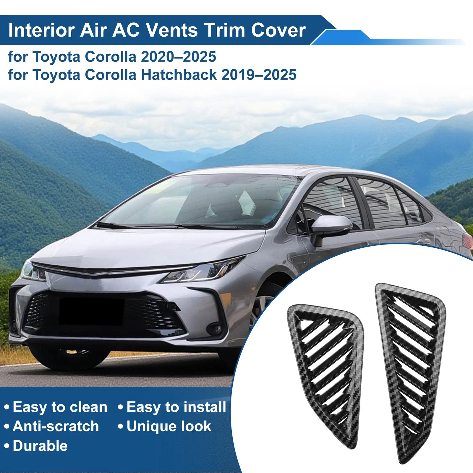 Air Condition Outlet Vent Trim Cover Frame for Toyota Corolla (1 Pair)