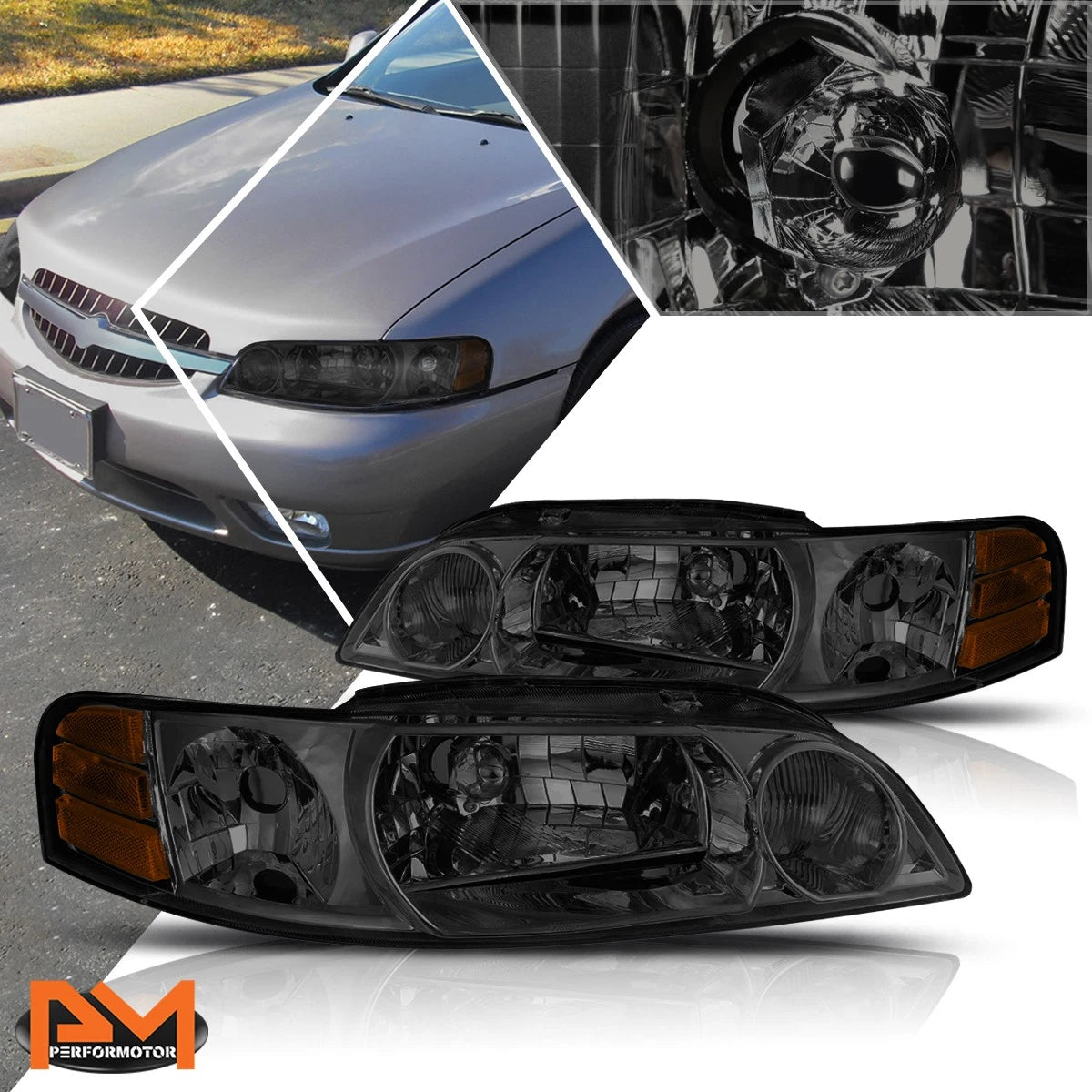 Headlight Lamp Replacement for Nissan Altima (2000–2001) Smoked Housing