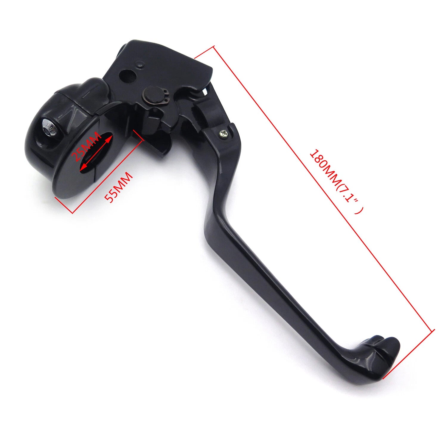 Black Skull Clutch Lever with Mount Bracket for Harley Dyna/Softail (2008–2014)