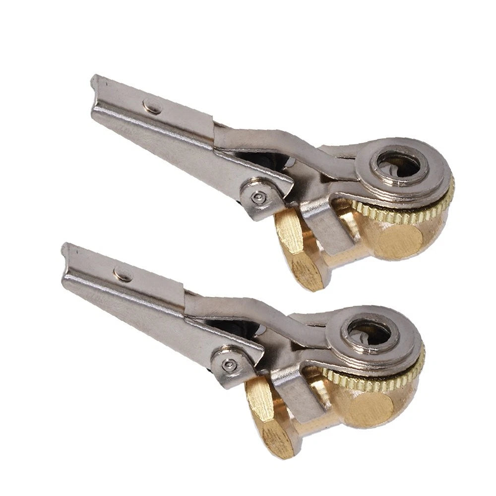 2X Brass Lock On Tire Inflator Air Chuck for Air Hose 1/4" NPT