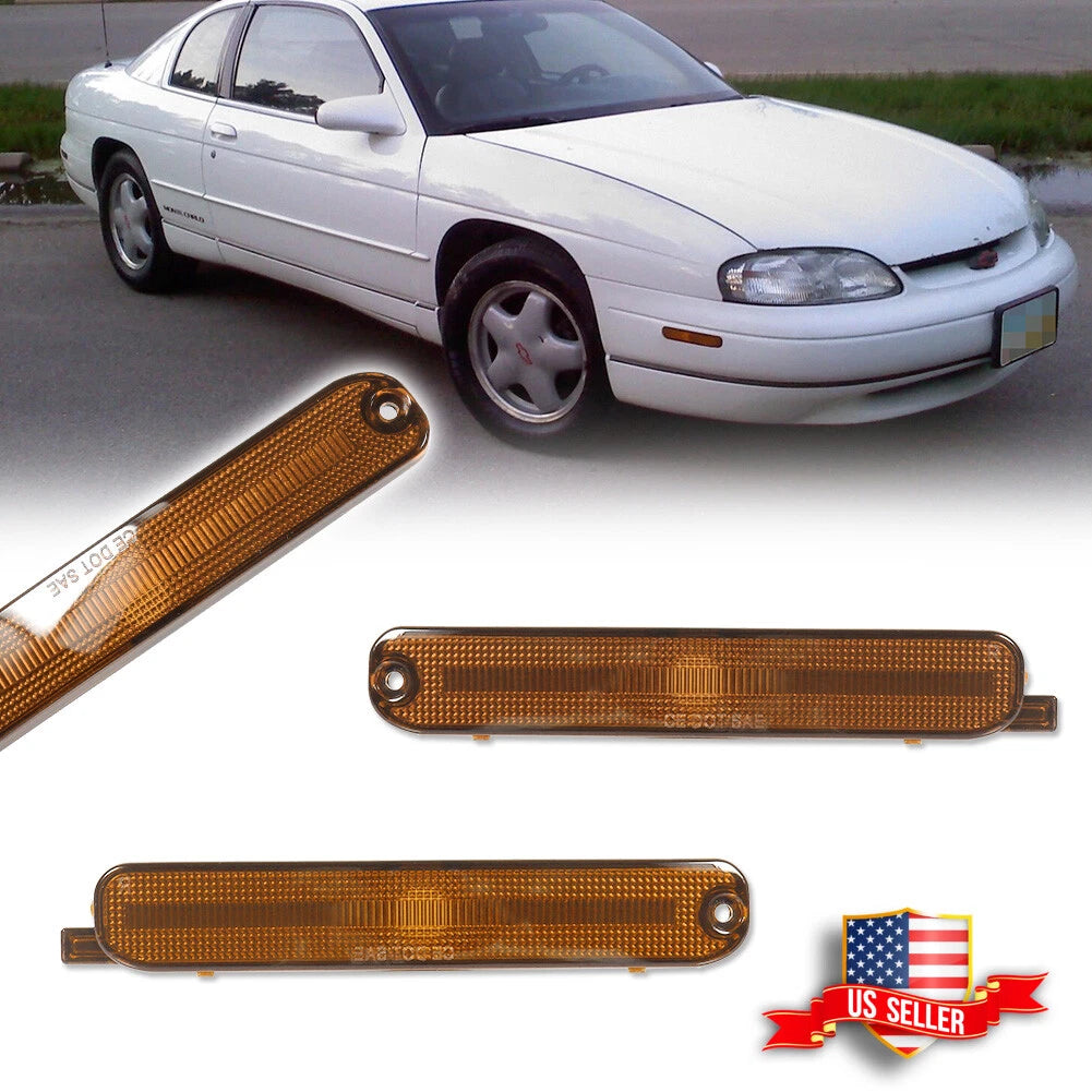 Amber Lens Front Bumper Side Markers for Chevy Lumina & Monte Carlo (1995–2001)