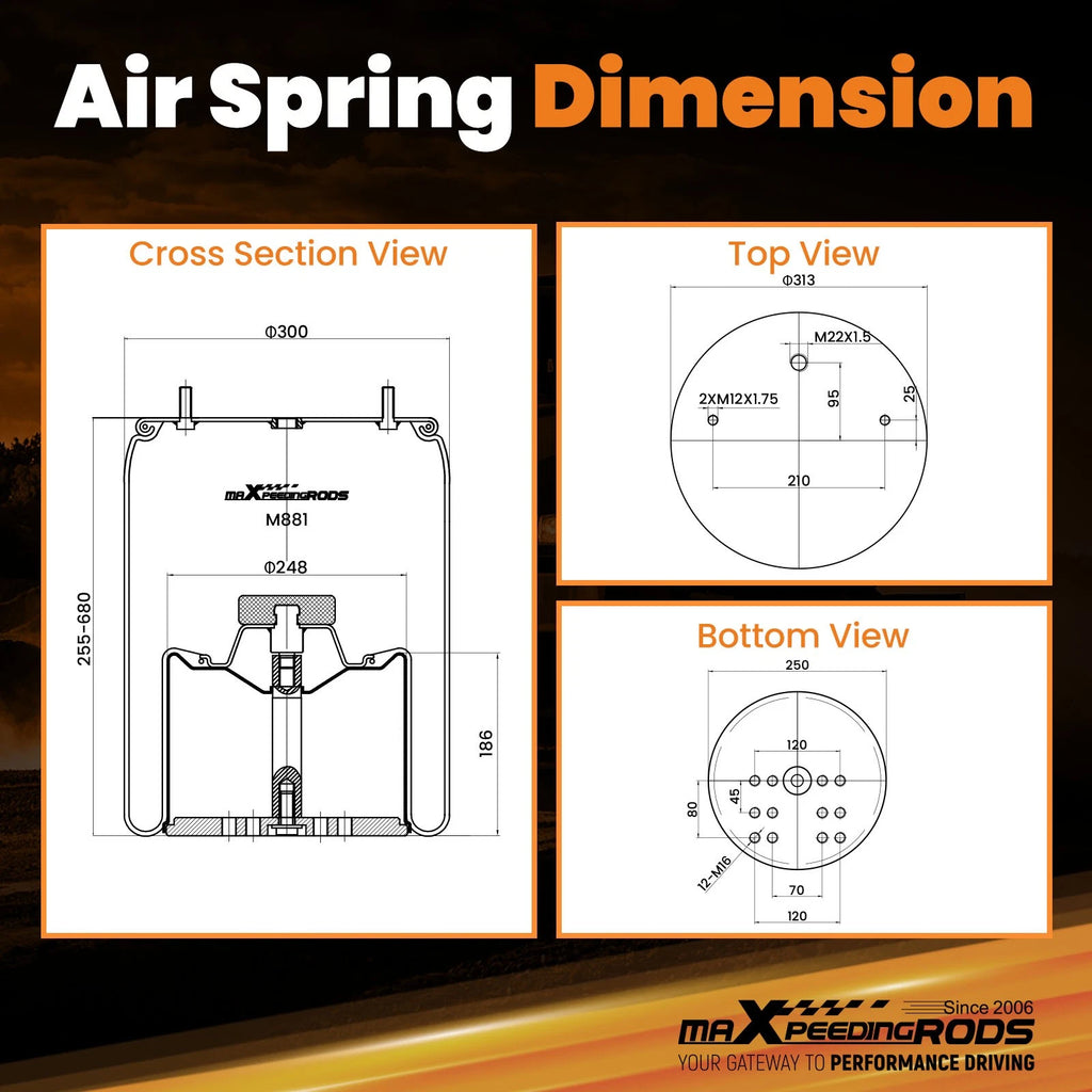 2x Air Suspension Bags for Firestone