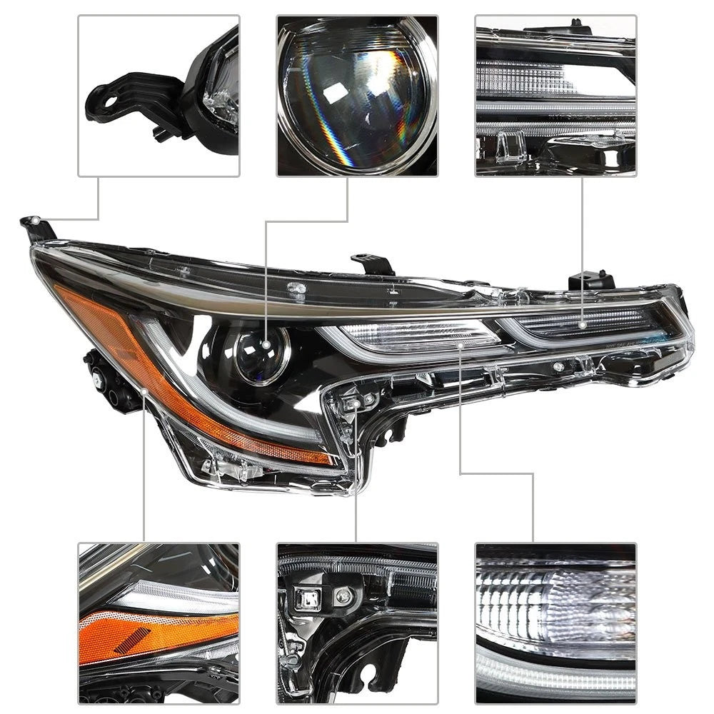 Replacement Headlight Set for Toyota Corolla (2020-2021) Black Halogen Clear