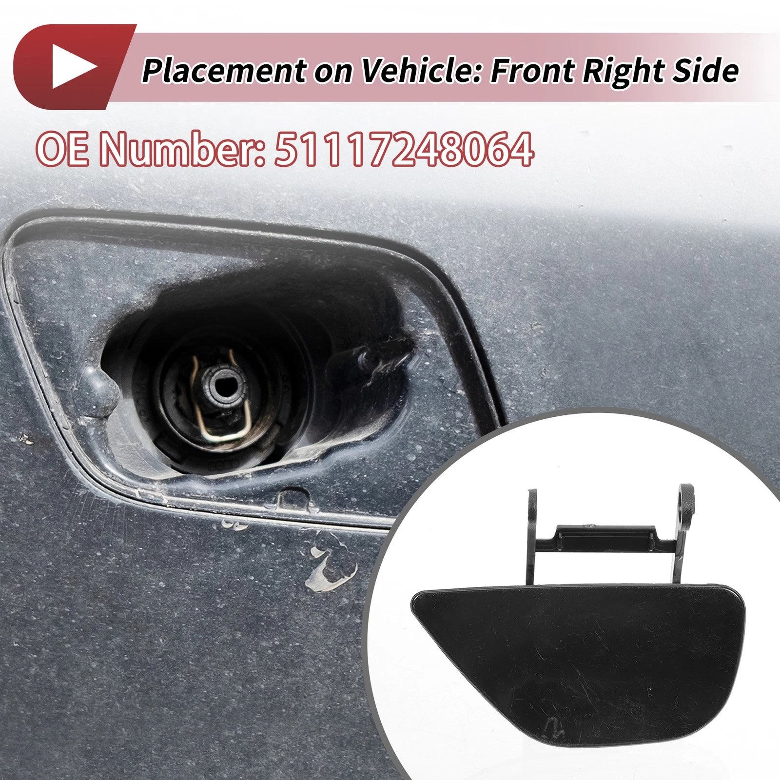 Washer Nozzle Cover Cap No.51117248064 for BMW 535i GT (2010–2017)