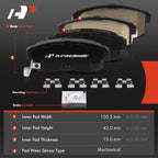 Set of 4 Rear Ceramic Brake Pads for Nissan Sentra (2002–2006) Maxima RX-8