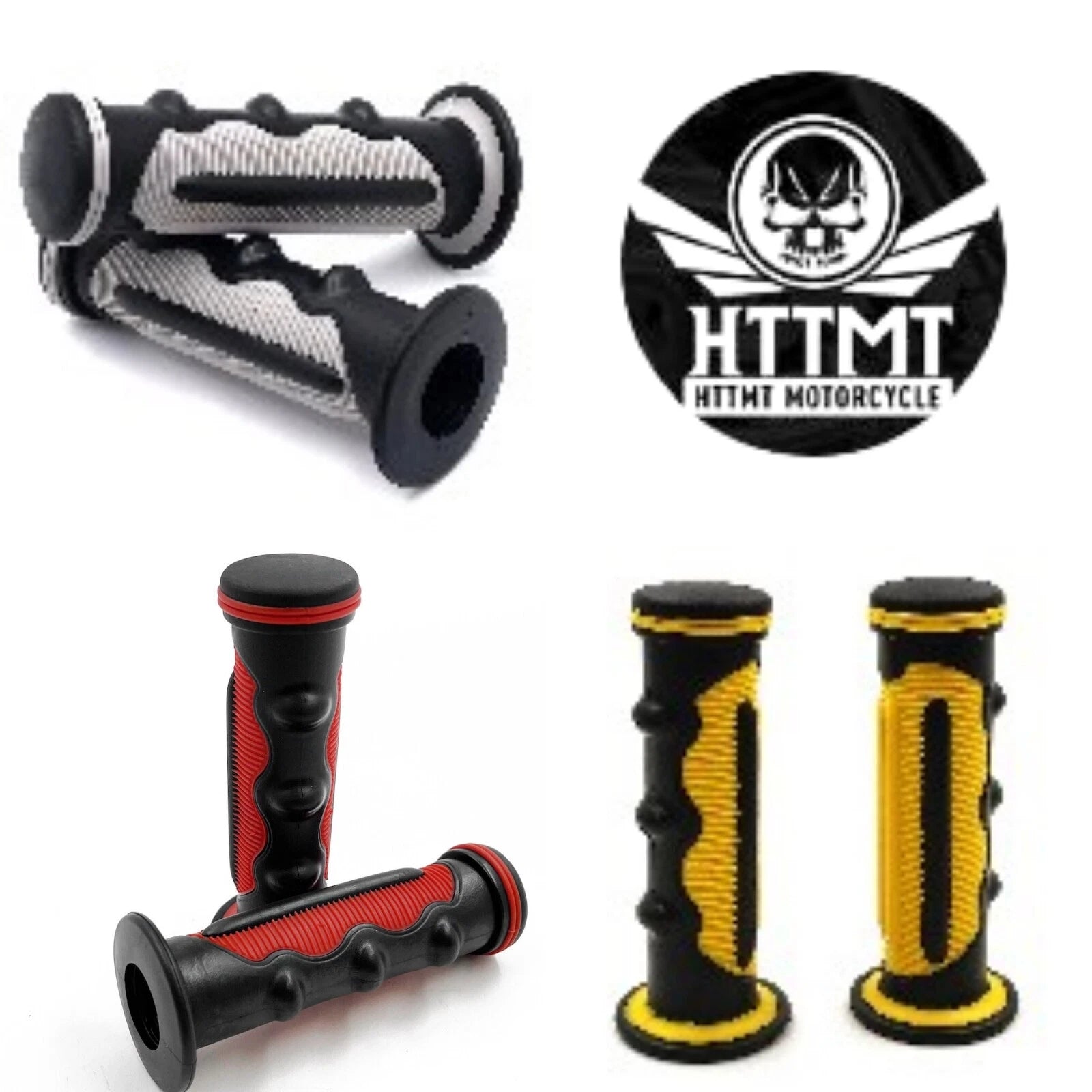 Rubber Hand Grips for Harley Yamaha Suzuki Honda Kawasaki (22mm 7/8")