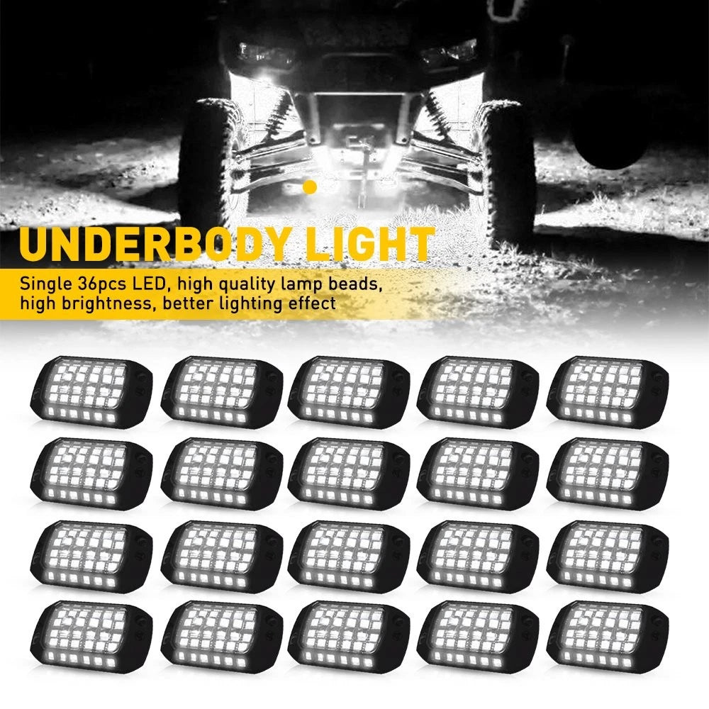 Set of 4 36-LED White Underbody Light Kit for Universal Vehicles