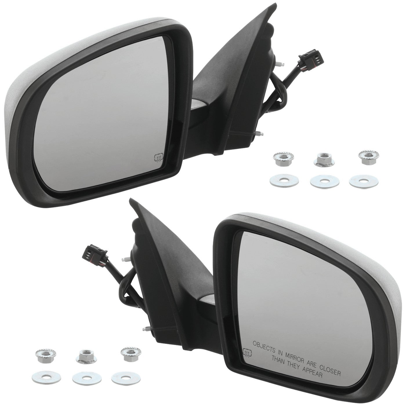 Set of 2 Heated Mirrors for Jeep Cherokee (2014–2018) Textured Black