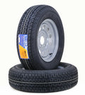 Set of 2 WINDA ST205/75R15 8-Ply Trailer Tire Rims 5 Lug Silver Mod