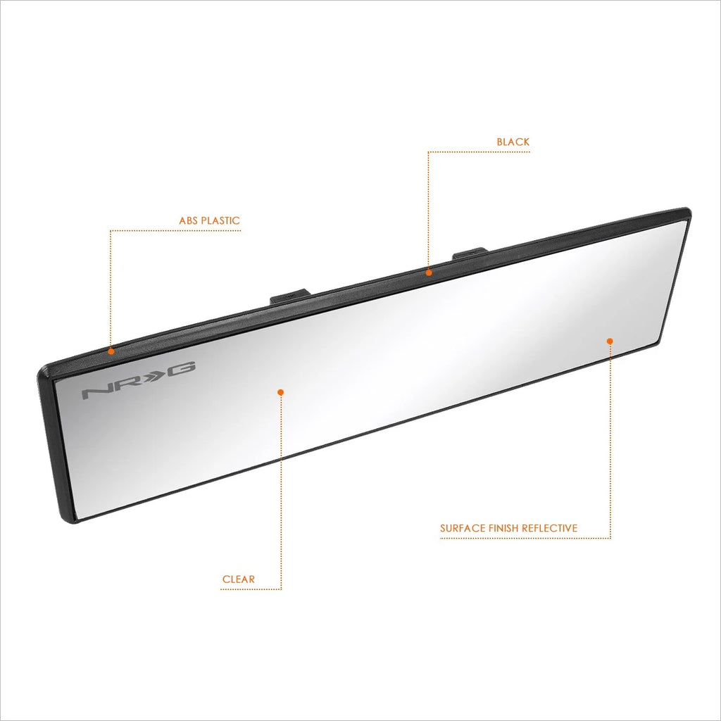 NRG IM-270FWT Wide-Angle Flat Glass Rear Mirror for Universal Fit (No Year)
