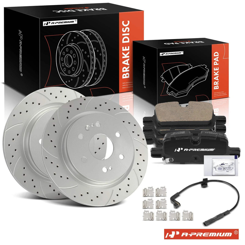 Rear Drilled Brake Rotor & Pad for Chevrolet Silverado 1500 (2022–2022)