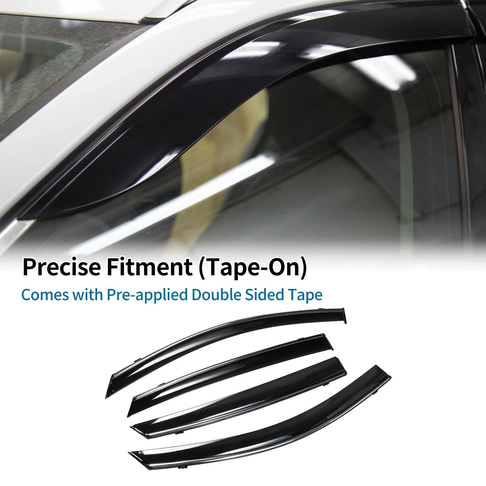 Set of 4 Window Deflectors for Honda Accord (2018) - Black Vent Visors