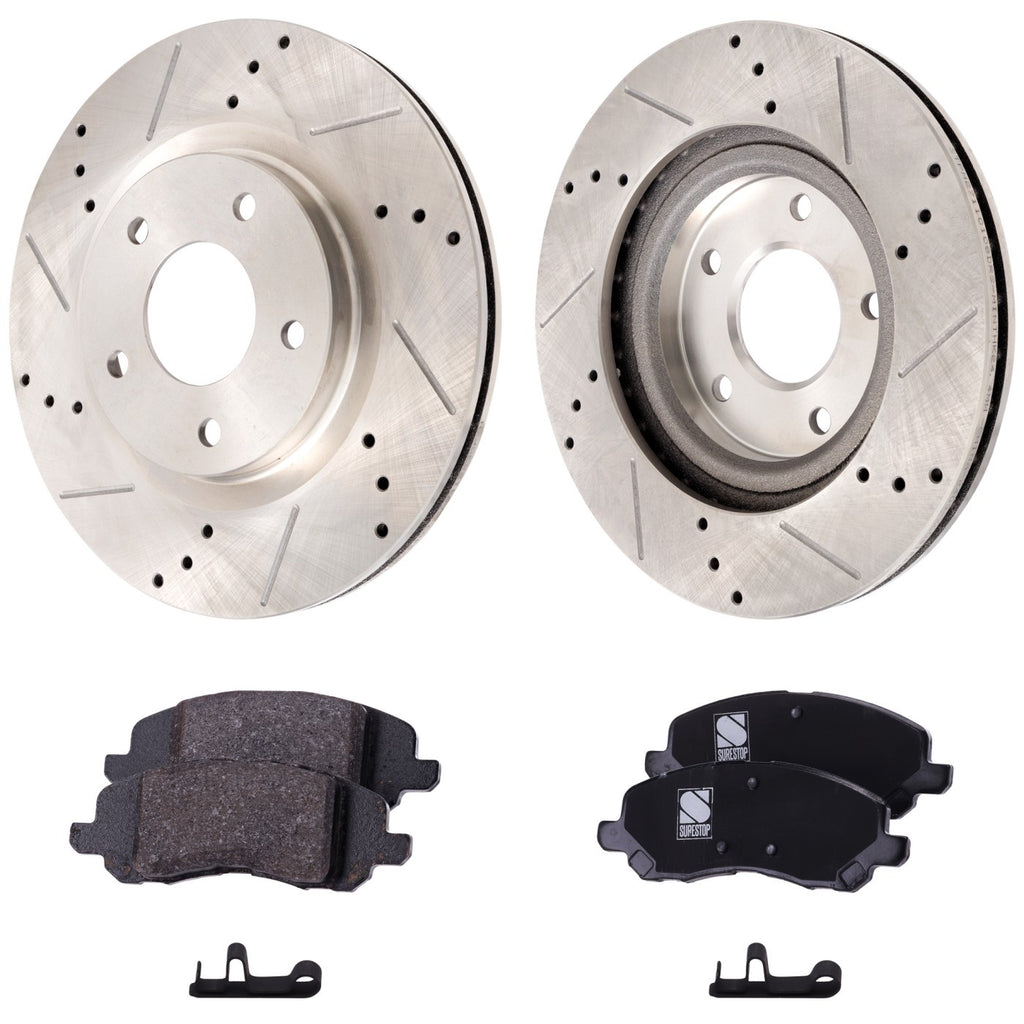 Front Brake Disc Rotors and Pads Kit for Jeep Patriot Compass Dodge Avenger