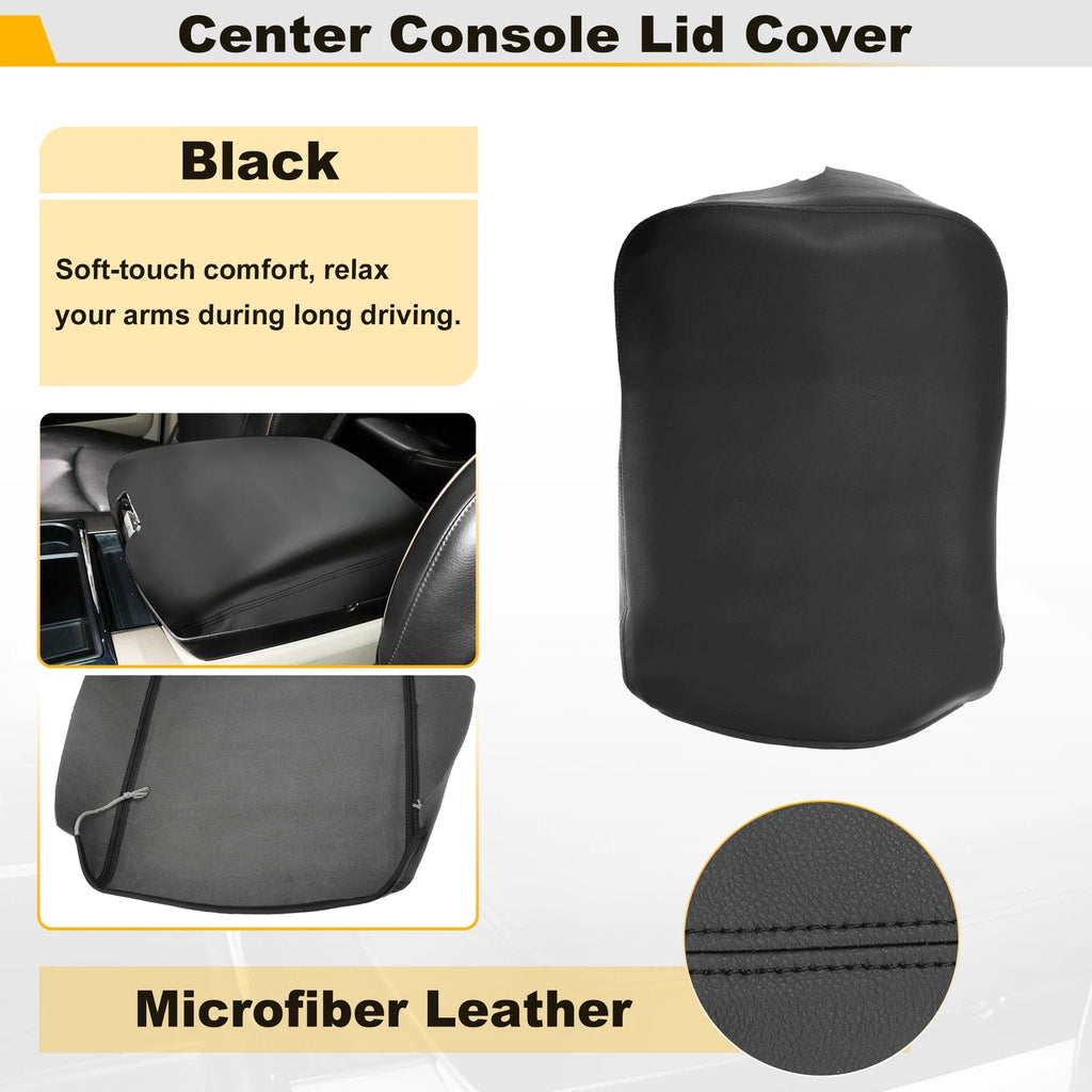 Leather Console Lid Armrest Cover for Dodge Ram 1500 2500 3500 (2009–2012)