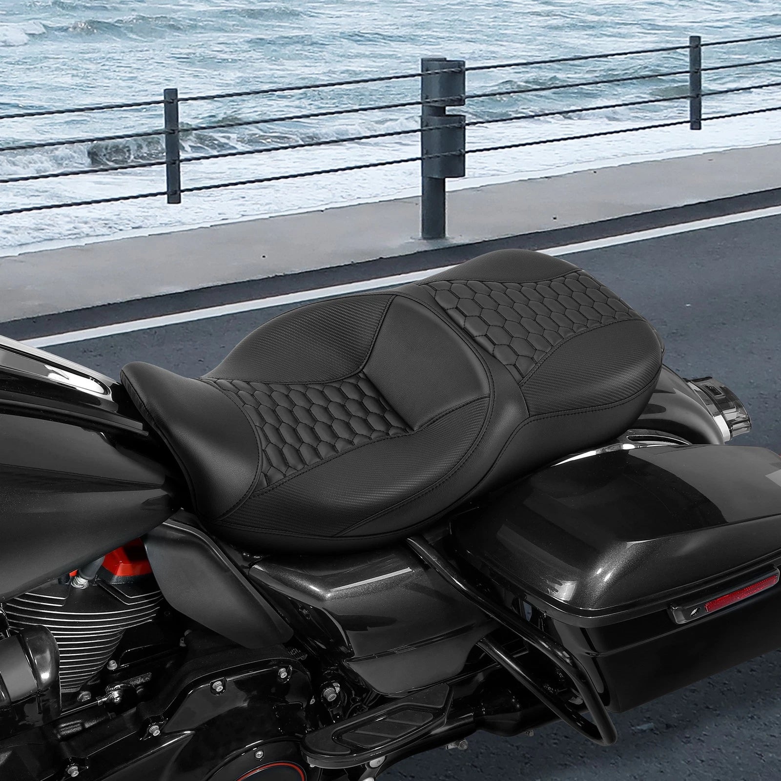 Driver & Passenger Seat for Harley Electra Glide (2009–2023) Black