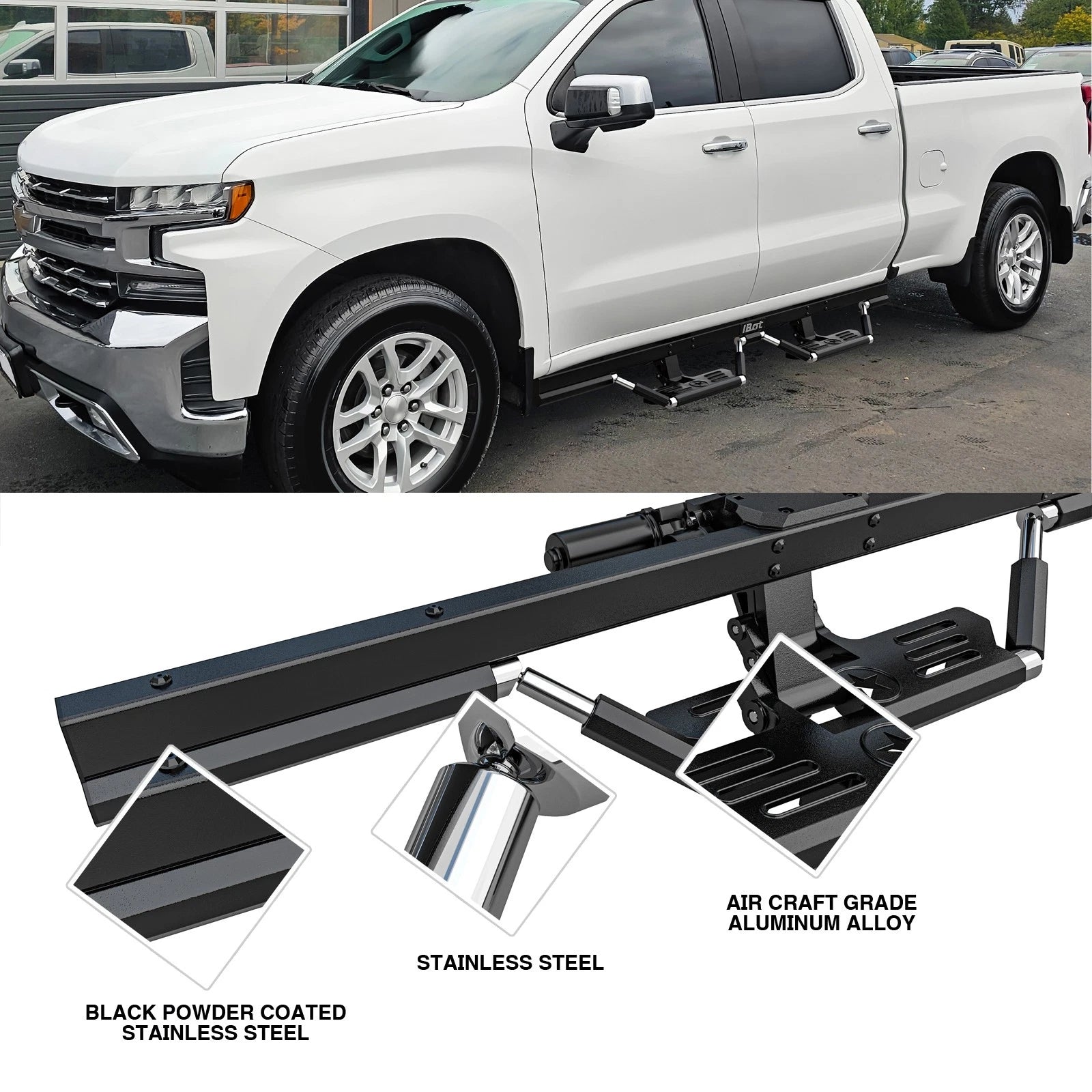 Power Running Boards for Chevy Silverado GMC Sierra Crew Cab (2019-2021)