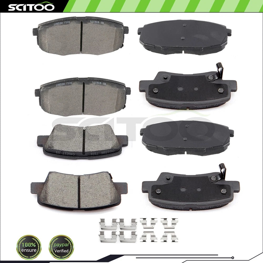 Set of 8 Ceramic Brake Pads for Kia Soul (2014–2016)