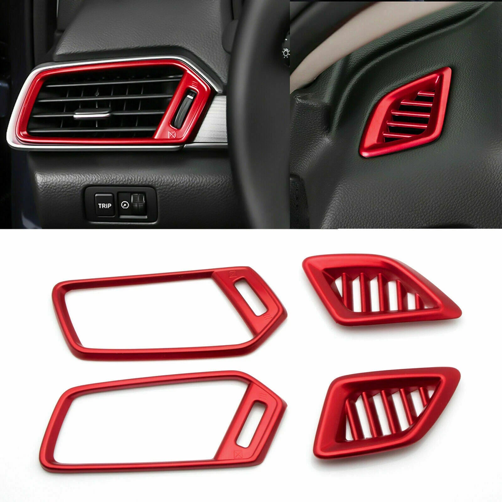 Interior Dashboard Air Vent AC Outlet Covers Trim Red for Honda Accord (2018–2022)