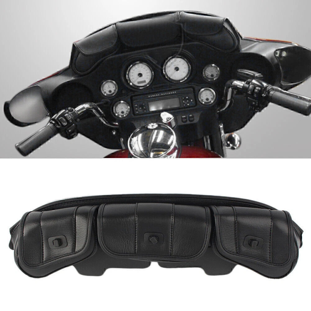 3 Pocket Windshield Fairing Pouch Bag for Harley Touring Electra Glide (1996–2013)