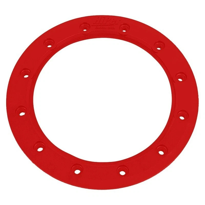 2X Beadlock Rings for Hiper Wheels CF1 Tech 3 Rim 10 Inch Red