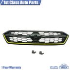Front Upper Grille for Subaru WRX (2018–2021) with Fluorescent Yellow Trim