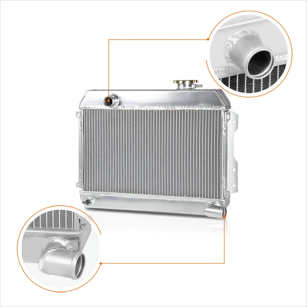 3-Row Aluminum Racing Radiator for Datsun 510 SRL311/SR/521 (1968–1973)