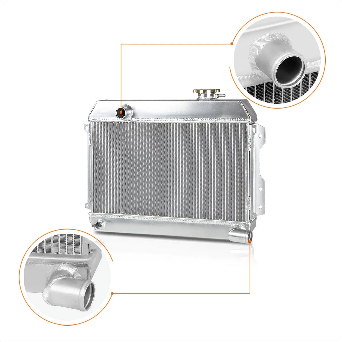 3-Row Aluminum Racing Radiator for Datsun 510 SRL311/SR/521 (1968–1973)