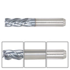 Carbide End Milling Cutter 3/8" Diameter 4 Flutes 0.020 Radius Tungsten Steel