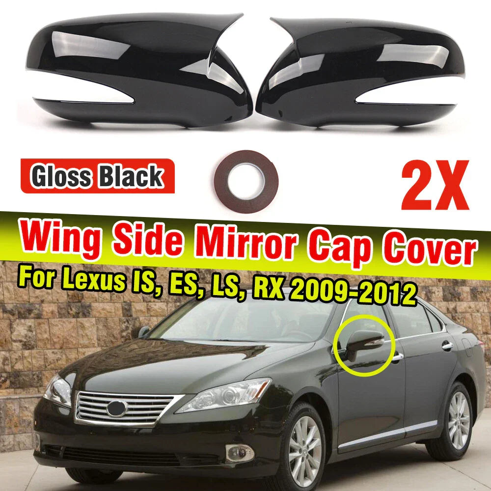 Gloss Black Rearview Mirror Cover for Lexus RX RX270 RX350 RX450 (2009–2014)