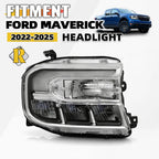 LED Headlight for Ford Maverick Lariat (2022–2024) Chrome Housing w/ DRL Right