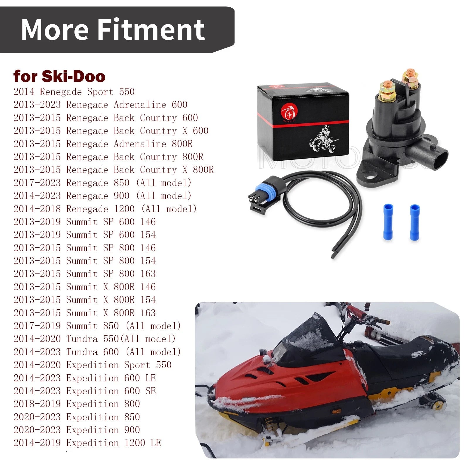 Starter Solenoid Relay Plug for Ski-Doo Skandic Freeride Renegade Summit
