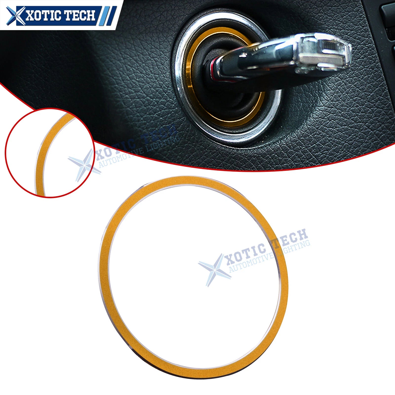 Gold Aluminum Engine Start Push Button Cover for Mercedes GLC GLE GLA (2016–2024)