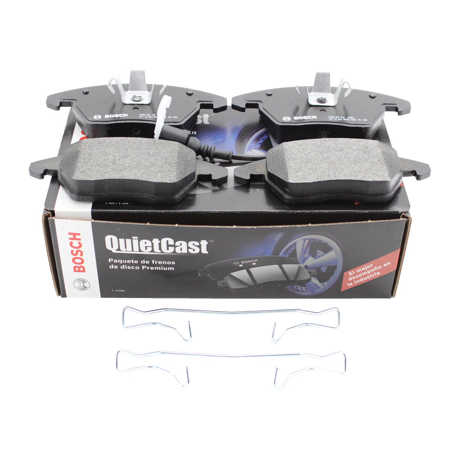 Set of 4 Bosch QuietCast Front Semi-Metallic Brake Pads for Audi VW