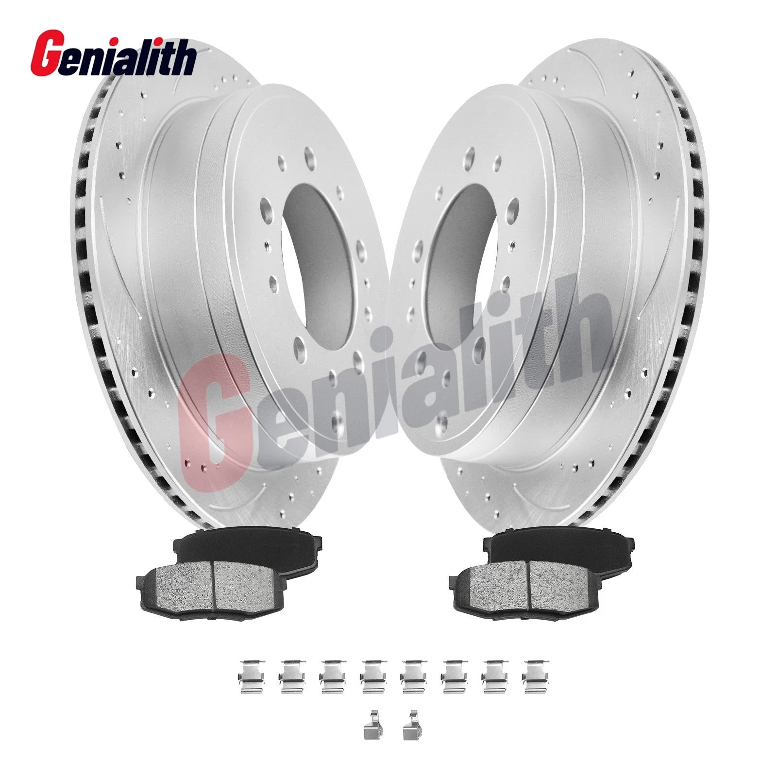 Set of 2 Rear Brake Disc Rotors & Ceramic Brake Pads for Toyota Tundra Sequoia (2007–2021)