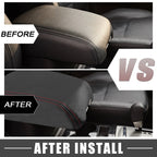 Center Console Armrest Cover for Dodge Durango (2011–2021) Black Red Stitches 723115424430