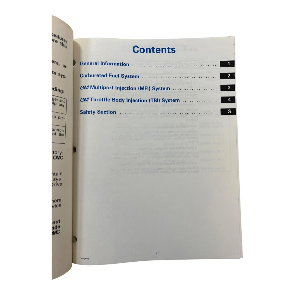 OMC Stern Drives 507284 Fuel Systems Service Manual for OMC (1996)