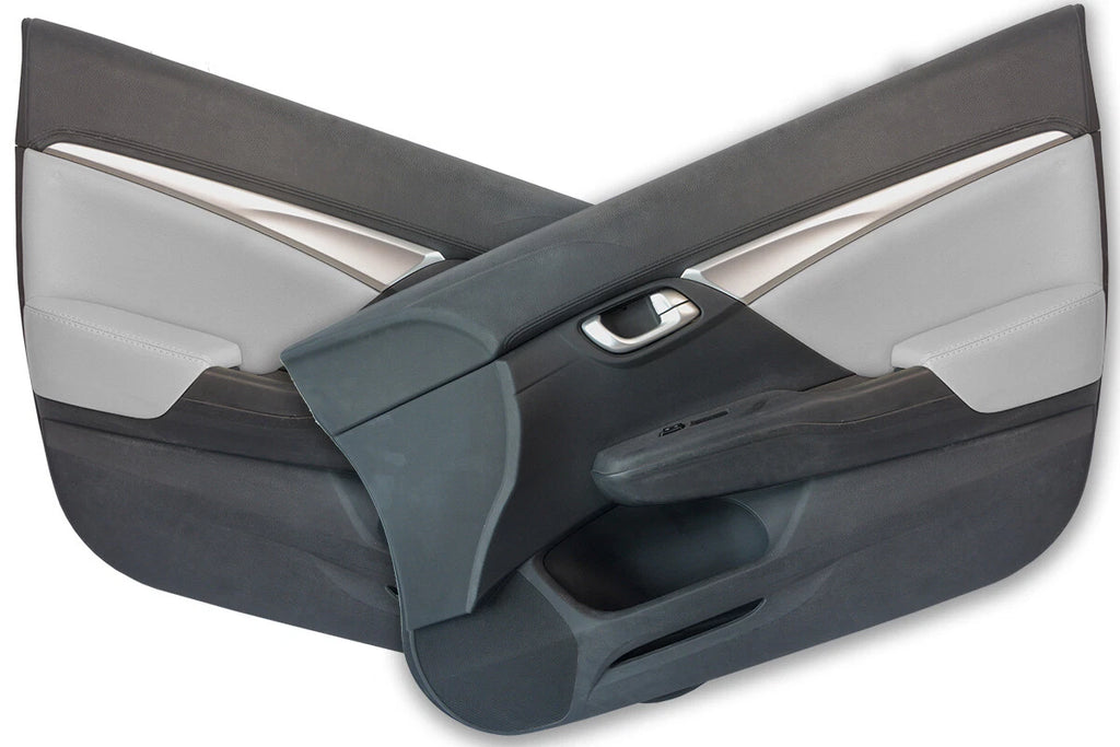 Front Insert Door Panel for Honda Civic Sedan (2012–2015) Gray Leather Synthetic