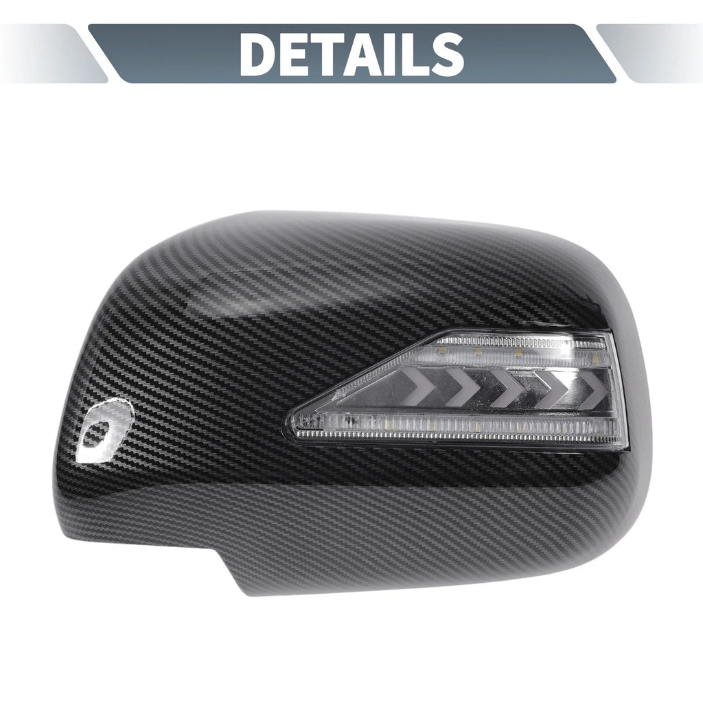 Rearview Mirror Cover Overlay 2 x Black Carbon Fiber for Lexus RX330 RX350 (2003)