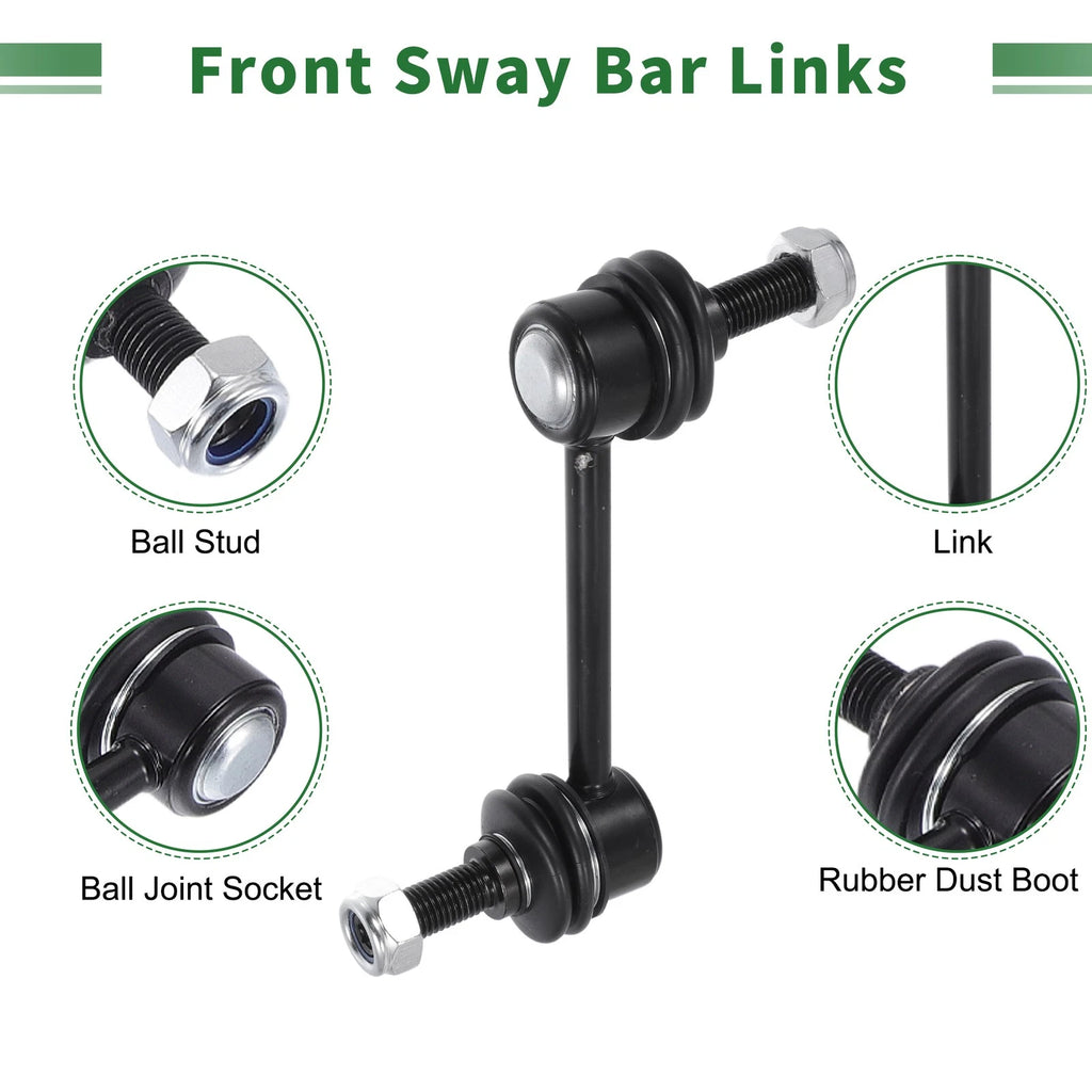 8pcs Front Suspension Kit Inner Outer Tie Rod End for Ford Edge (2007–2014)