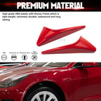 2PCS Red Side Camera Decor Cover Trim for Tesla Model 3 (2024-2025)