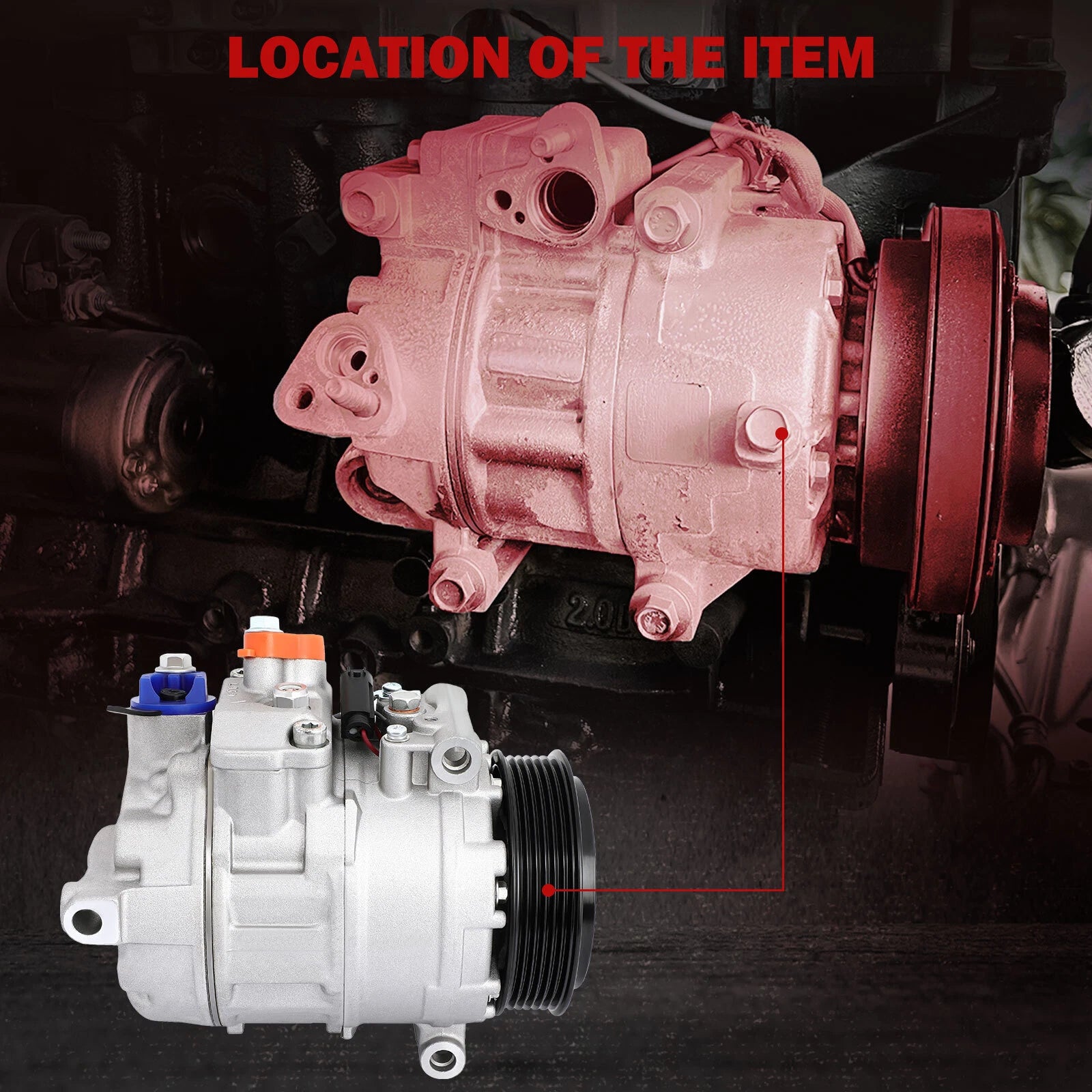 A/C Compressor for Mercedes-Benz C320 ML350 GL450 ML550 S550 E500 (2001–2010)