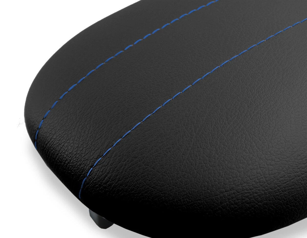 Leather Console Lid Pull Over Cover for Ford Expedition (1997–2002) Blue Stitch